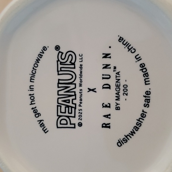 Rae Dunn Peanuts Collaboration White Ceramic Football Themed Mug - Picture 4 of 7